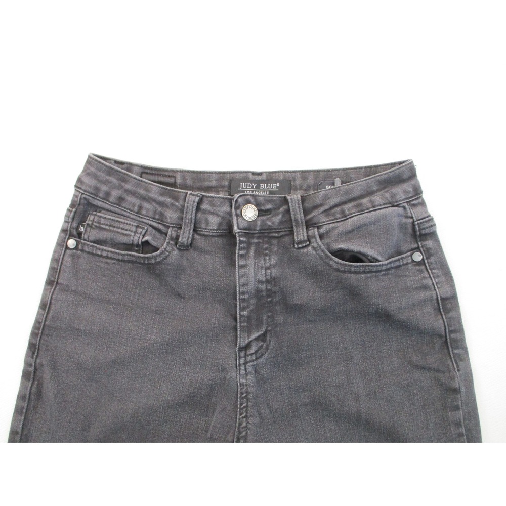 Judy Blue Jeans Womens 28 Black Boyfriend Fit Faded Stretch Denim JB88175 BK - Picture 2 of 14